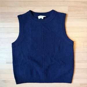 Yak Wool Navy Blue Sleeveless Sweater Vest from Sezane